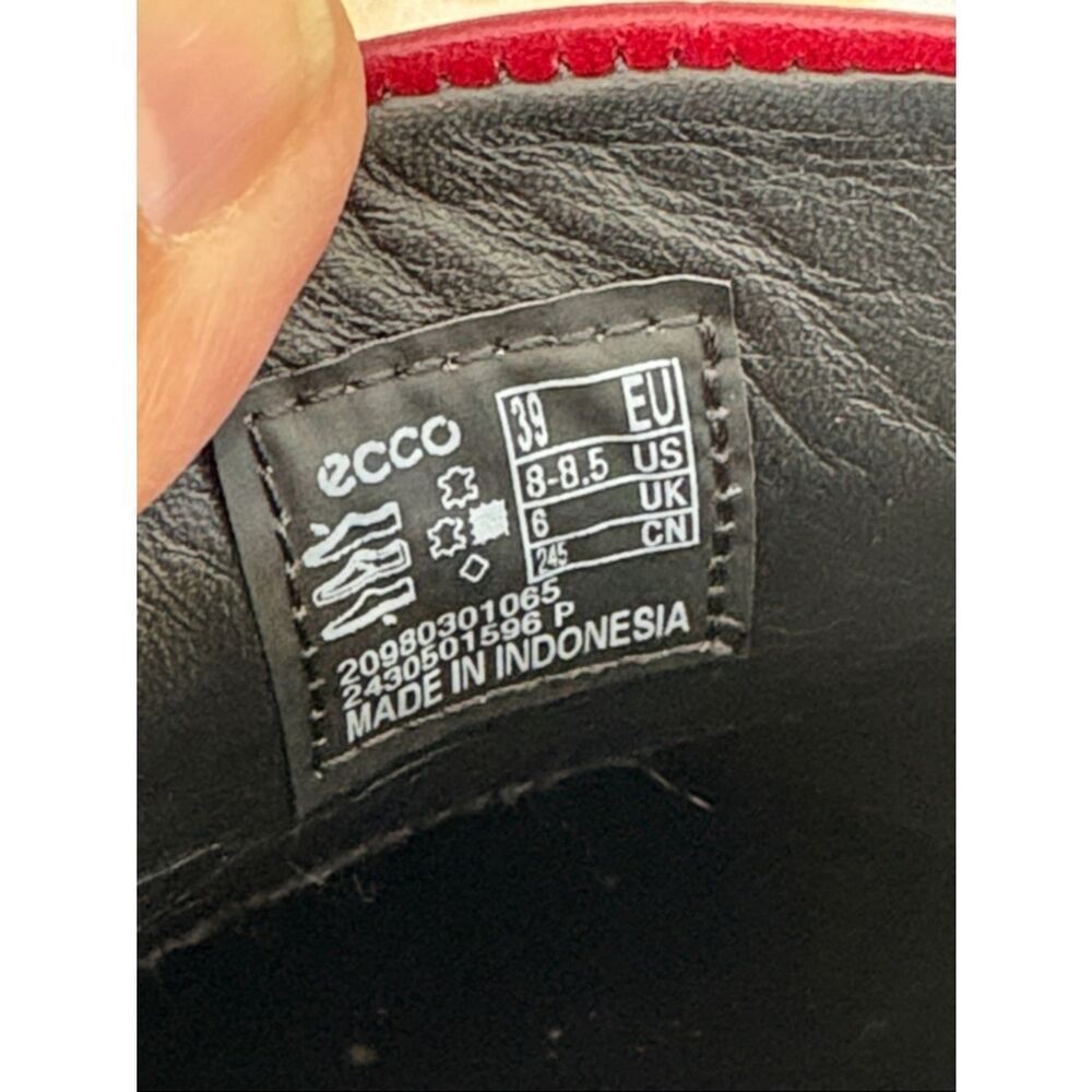 NEW! ECCO Women Dress Classic 15 ECCO Croc Embossed Red Leather Loafers - Picture 12 of 13